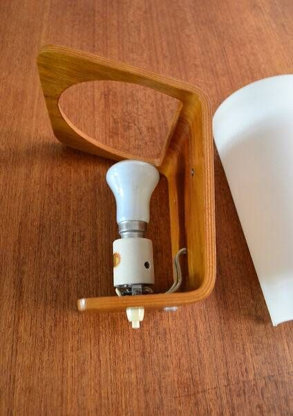 Louis Kalff NX 41 wall lamp opaline teak