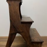 Walnut bookcase step stool