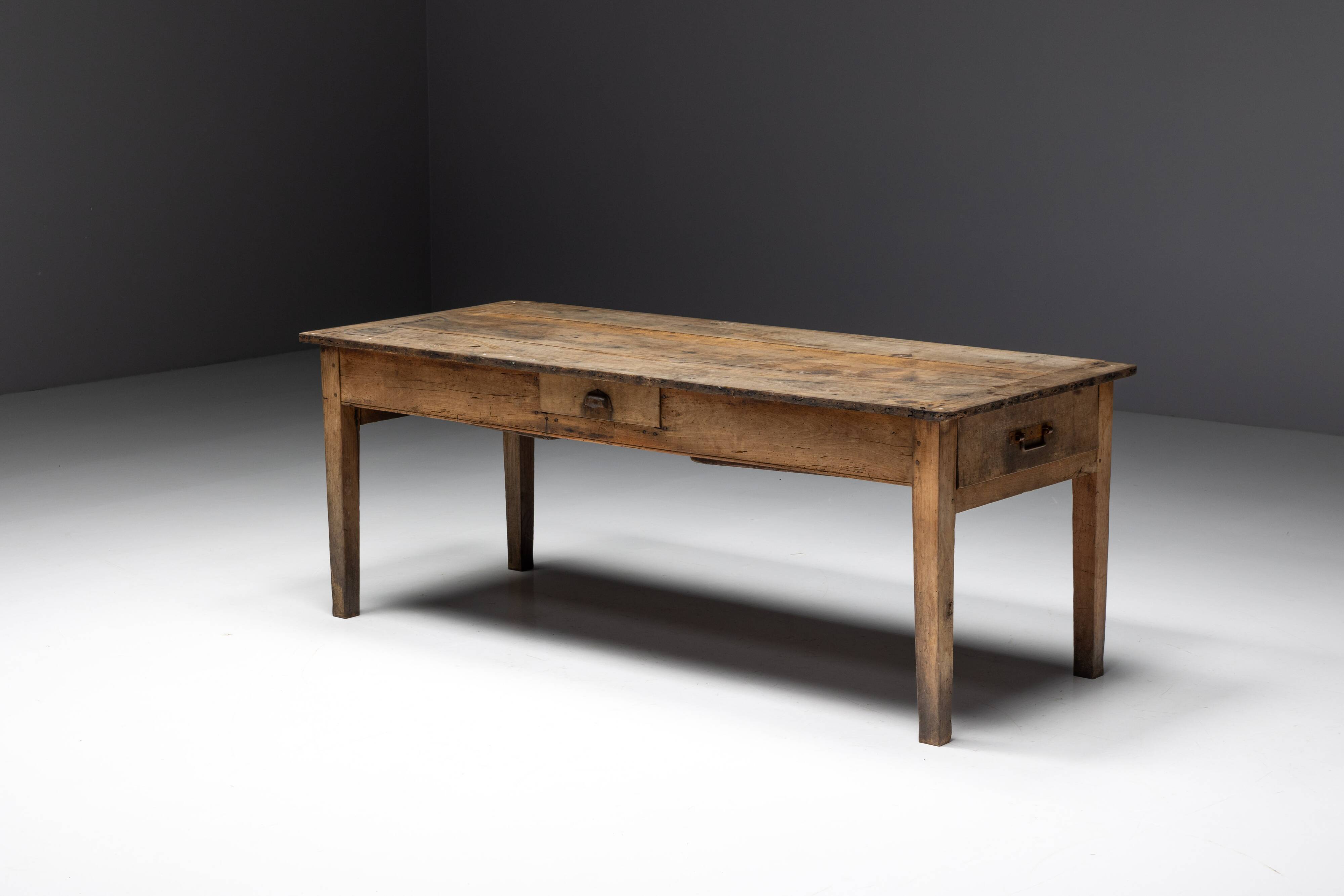 Rural Art Populaire Table, France, 19th Century