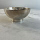 Silver-plated metal bowl — Sleek shape on a stand, modernist style