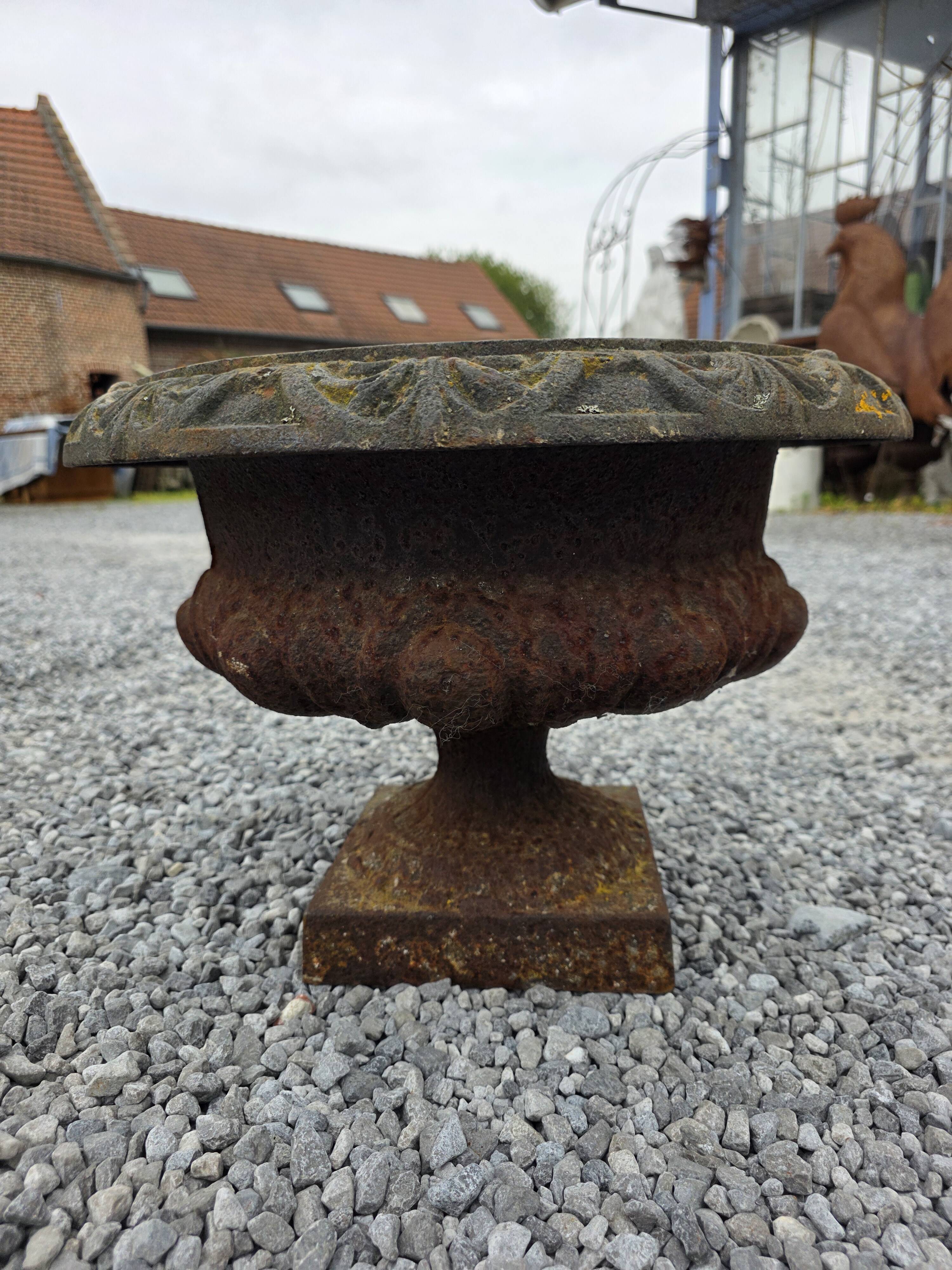 19th-century cast iron medical vase