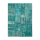 Handwoven Anatolian Contemporary 174 cm x 240 cm Turquoise Patchwork Carpet
