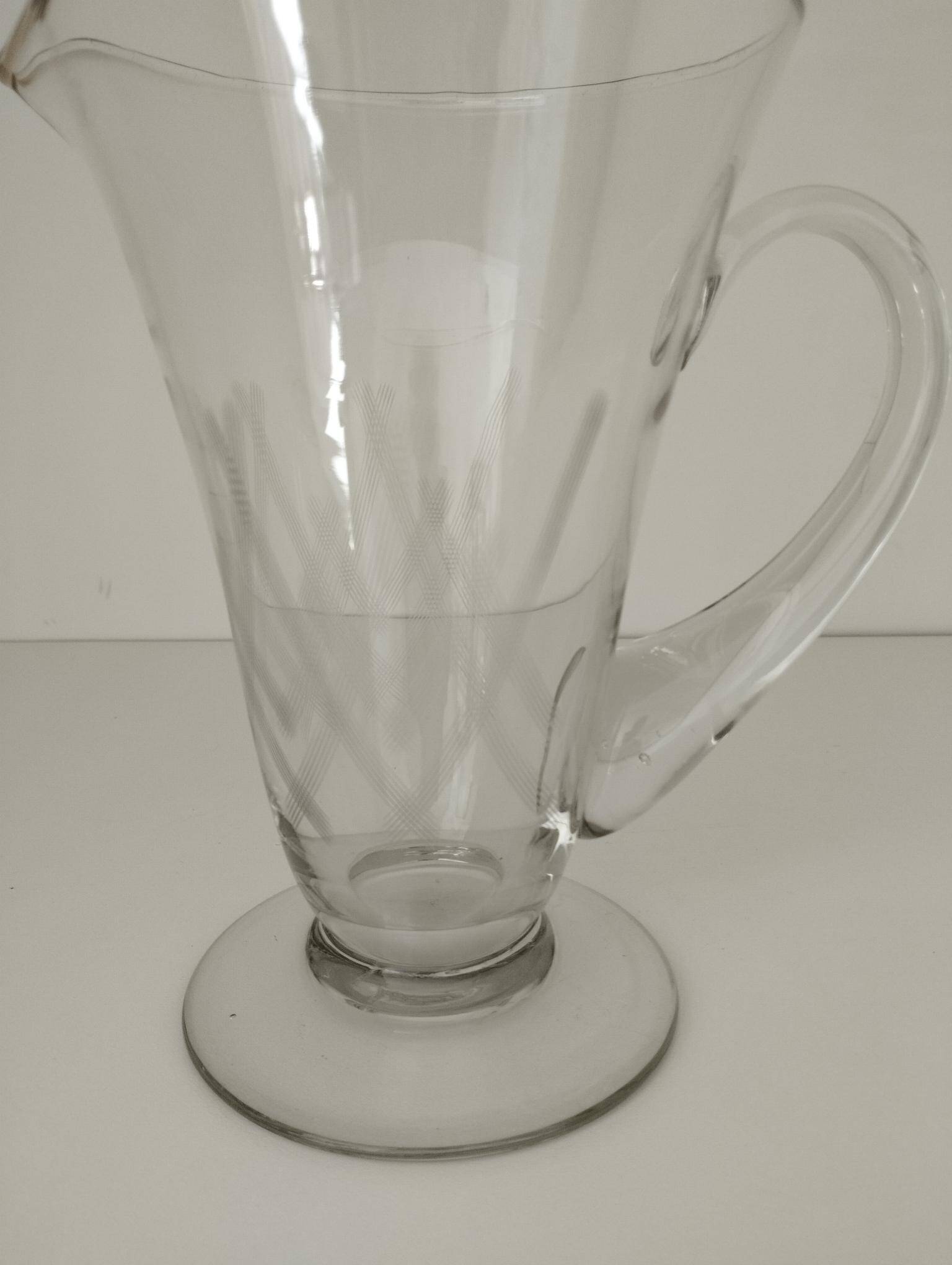 Elegant jug - carafe from the Manufacture Royale in Bayel crystals - 1950 - Midcentury - Vintage