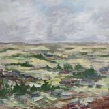 'Grasslands' - Vintage Mid Century Swedish Framed Oil Painting