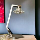 Chromed metal halogen dimmer desk lamp