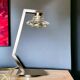 Chromed metal halogen dimmer desk lamp