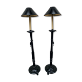 Pair of blackened wooden lampposts Napoleon III