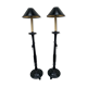 Pair of blackened wooden lampposts Napoleon III