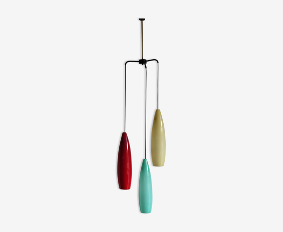 Suspension multicolore en verre italien, années 1950