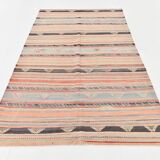 5x9 Rug For Living Room Salmon Green Kilim Rug, 145x288Cm