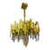 Rare 1970s Lumica chandelier in brass and crystal.