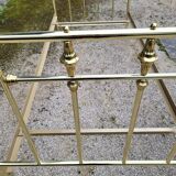 Vintage single bed and nightstand in gilded brass