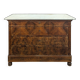 Commode Louis Philippe en Acajou flammé marbre de Carrare