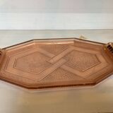 Ancien plat plateau en verre rose style Rosaline A