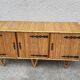 ENFILADE 3 DOORS VINTAGE 1960 IN RATTAN AND WROUGHT IRON