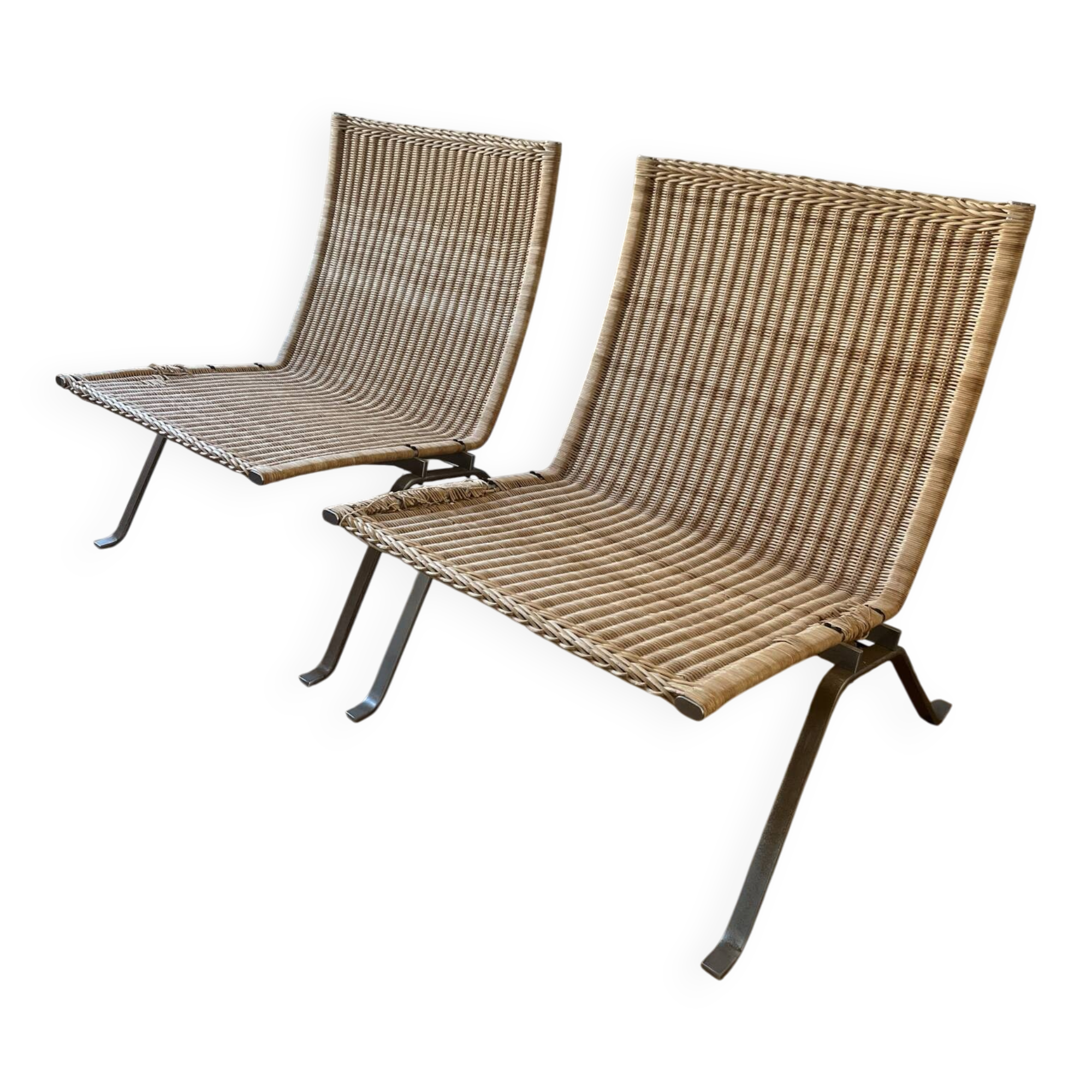Paire de PK22 osier Fritz Hansen
