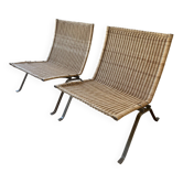 Pair of PK22 wicker Fritz Hansen