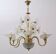 Mid-Century Modern Italian Murano Lattimo and Brass Chandelier, 1970s