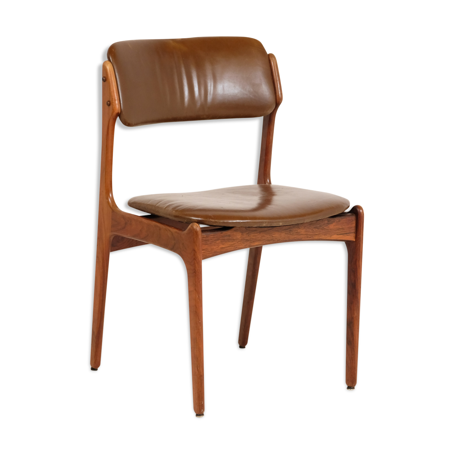 Rosewood and leather chair by Erik Buch for Oddense Maskinsnedkeri 1960