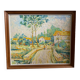 Old oil on panel andré poirson 1954 + vintage wood frame