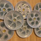 9 vintage oyster plates Salins France in ceramic