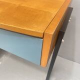 Coiffeuse avec tiroirs de rangement et miroir rabattable
