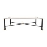 Vintage table, brass glass metal, circa 1950