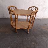 Vintage rattan serving trolley