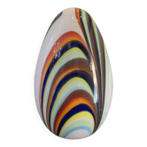 Contemporary Murano-Style White Egg Lamp with Multicoloured Reeds