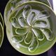Set of 6 green oyster plates 25 cm – C.E.S France – Very good condition