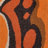 130 x 70 cm rectangular orange seventies carpet