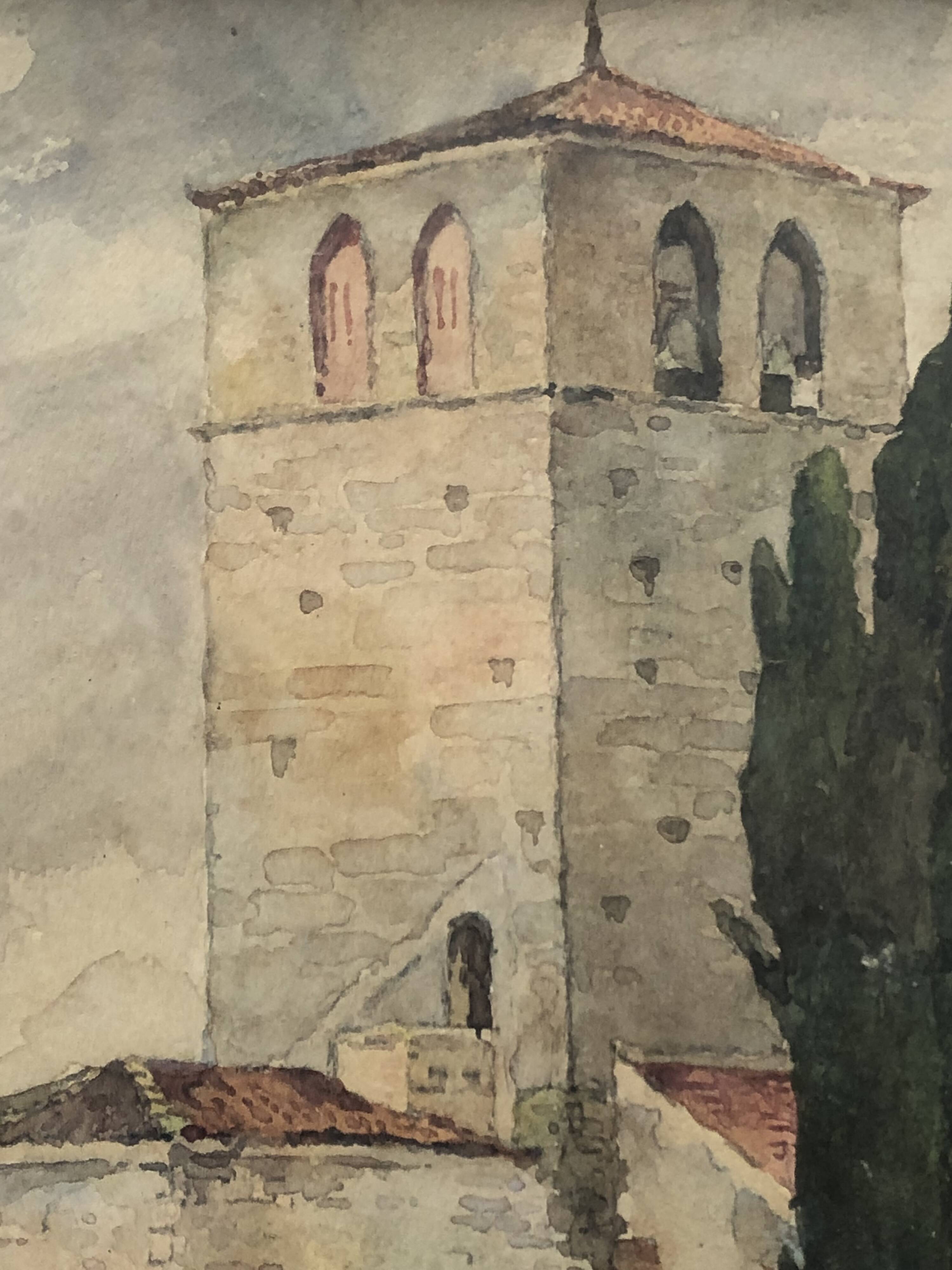 Watercolor paper church of st just de valcabrere haute garonne 31, r. chausson