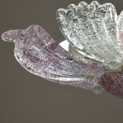 Plafonnier vintage en verre de Murano rose