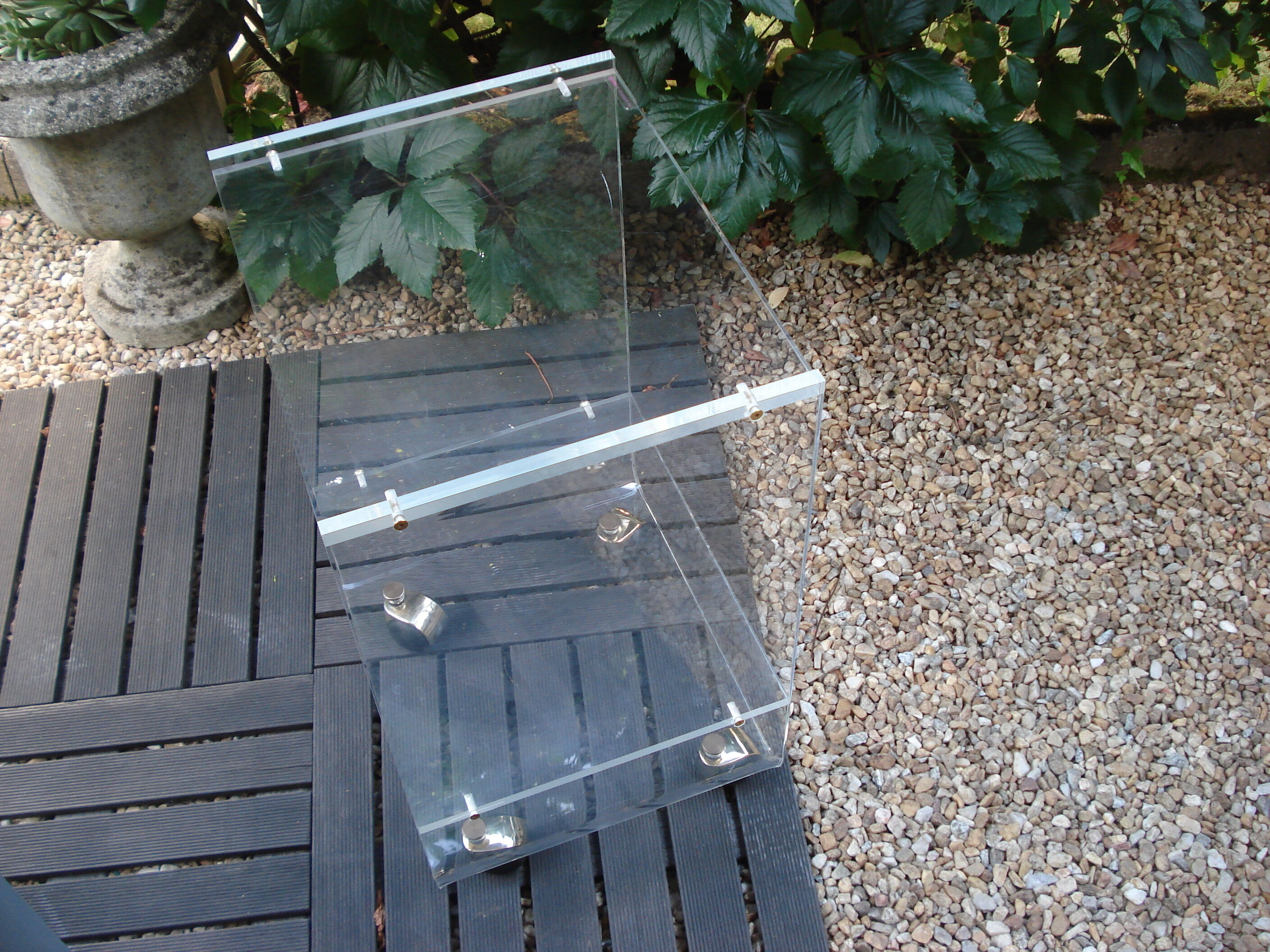 Vintage plexiglass furniture 1980 with wheels