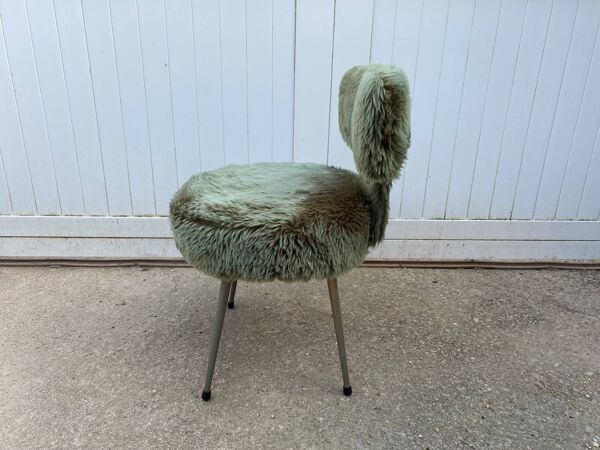 Chaise en fausse fourrure verte, 1960