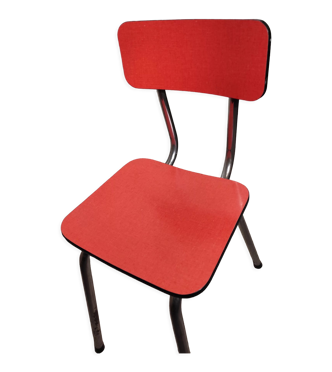 Chaise en formica rouge rose 1960