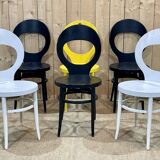 Series of 6 Baumann Mouette model chairs from the 70s