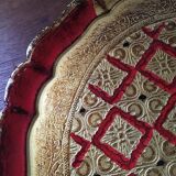 Florentine-style wooden round tray