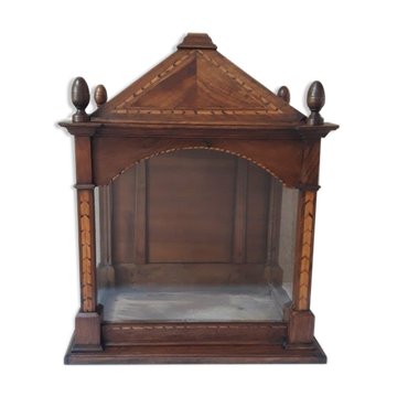 Vitrine XIX° noyer et marqueterie