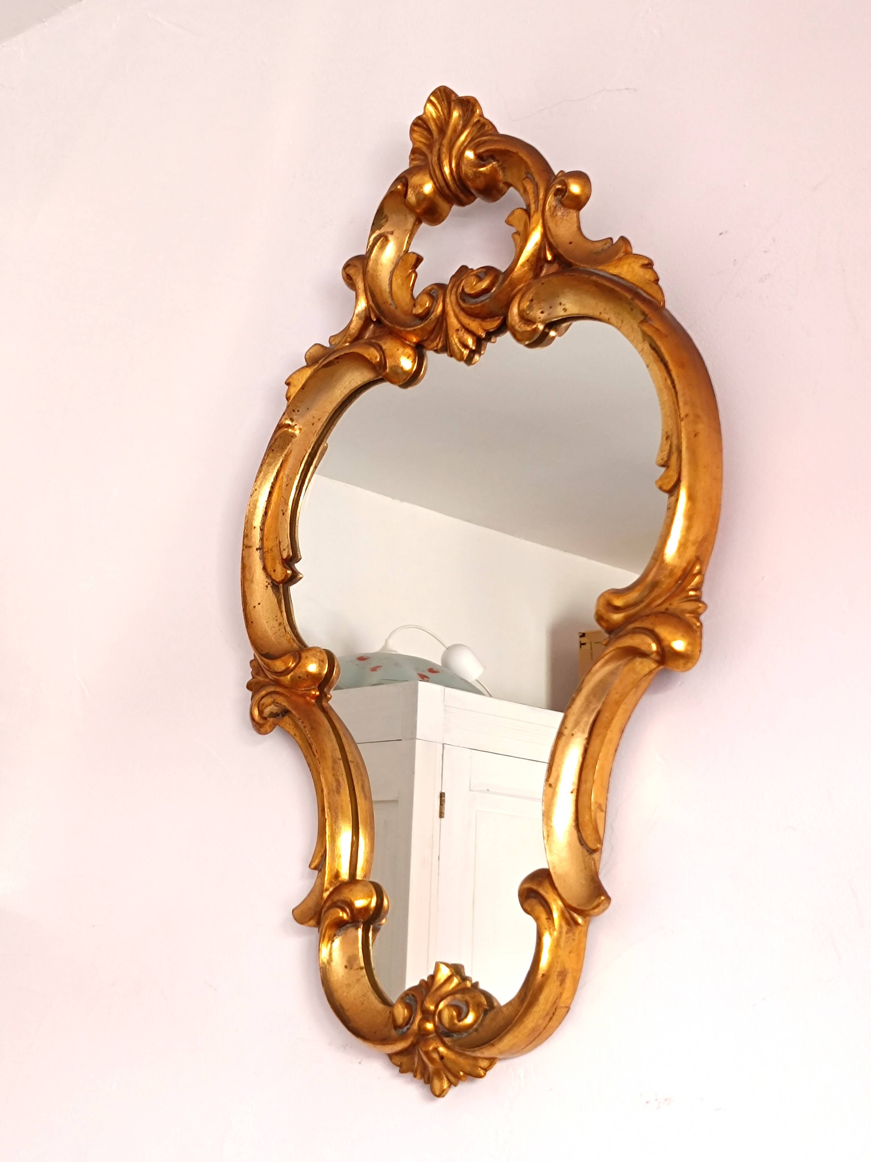 Baroque style gilded wooden mirror