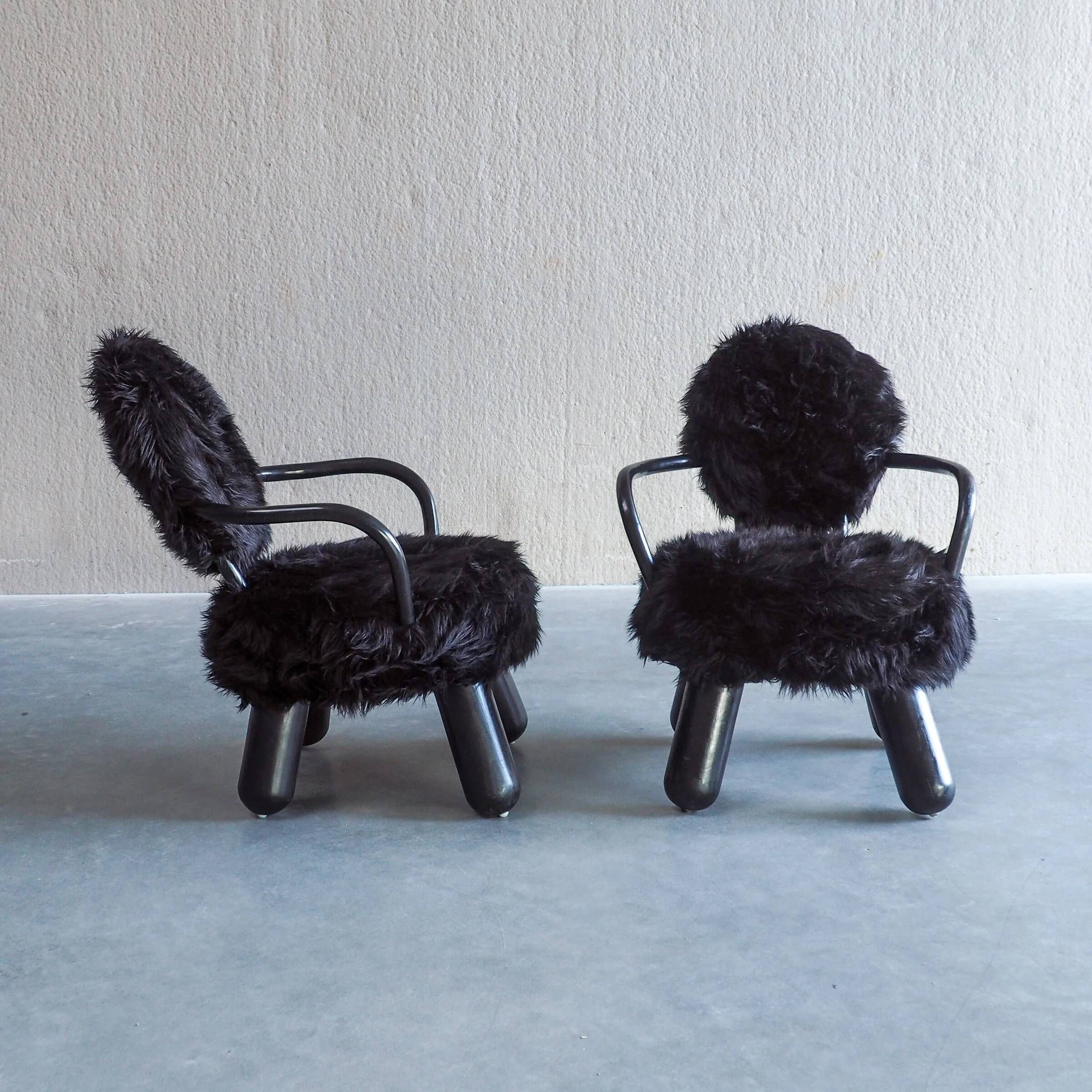 Pair of limited edition lounge chairs by Olivier De Schrijver for Ode’s Design