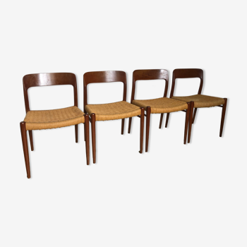 Set of 4 teak chairs Niels O.Moller