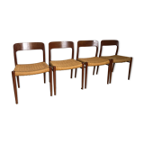Set of 4 teak chairs Niels O.Moller