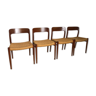 Set of 4 teak chairs Niels O.Moller