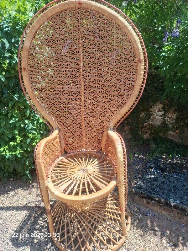 Fauteuil rotin style Emmanuelle
