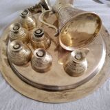 Old oriental service copper teapot 6 small cups
