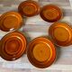 Vintage set of 6 large brown Luneville plates