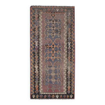 Vintage Turkish kilim, handwoven, 143x311 cm.