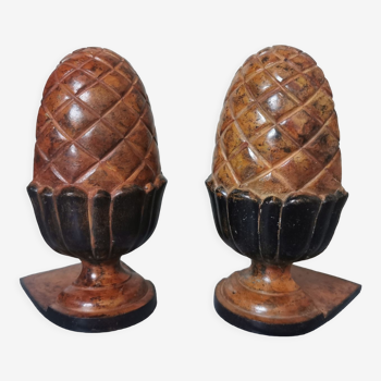 Pair of pine cone bookends