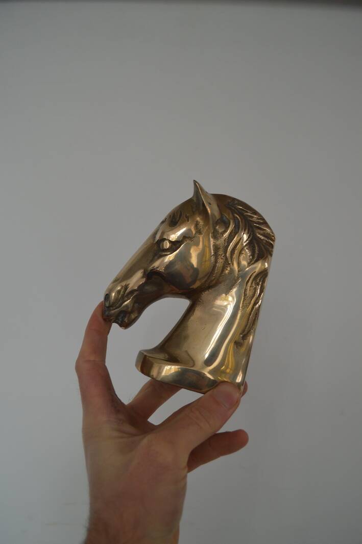Brass horse bookends